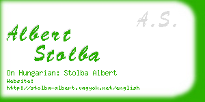 albert stolba business card